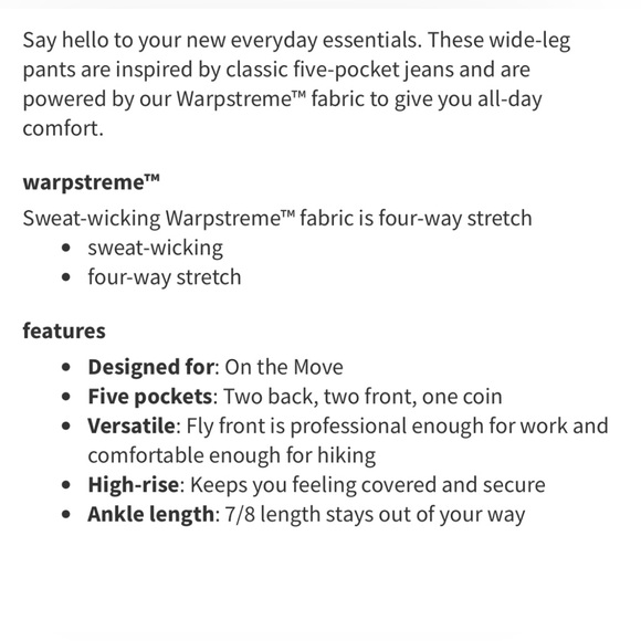 Lululemon City Sleek Wide Leg High Rise 7/8 Length Pant size 28 white opal - Picture 5 of 5